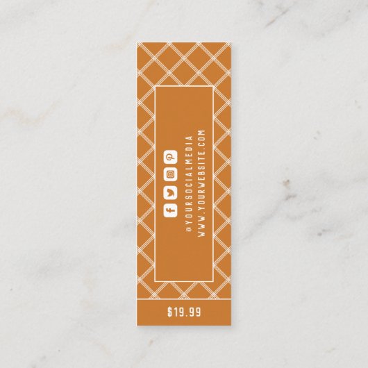 衣料ラベルスモールビジネス名門私立校風の価格ラベル コーリングカード (裏面)