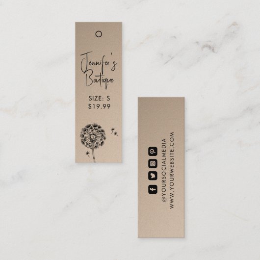 衣料ラベル小規模企業フローラ価格 コーリングカード (正面/裏面)