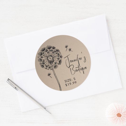 衣料ラベル小規模企業フローラ価格 ラウンドシール (封筒)