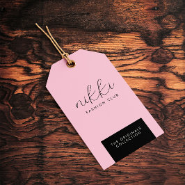 衣料品つるピンクの表示価つるラベル ギフトタグ