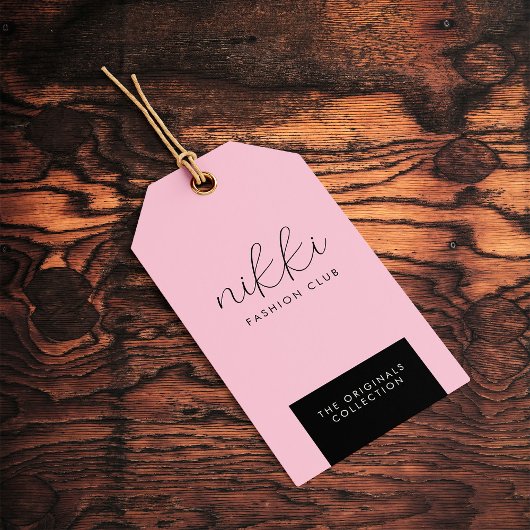 衣料品つるピンクの表示価つるラベル ギフトタグ