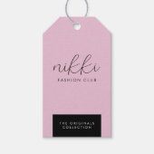 衣料品つるピンクの表示価つるラベル ギフトタグ (正面)