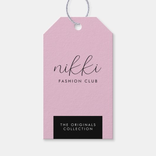 衣料品つるピンクの表示価つるラベル ギフトタグ (正面)
