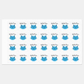 衣料品に名前をカスタムするアイロンを付けたブルー子猫 ラベル (シート)