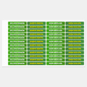 衣料品の名前ラベルに記載された緑防水アイロン ラベル (シート)