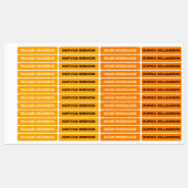 衣料品の防水名ラベル（オレンジ色） ラベル (シート)