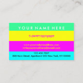 衣料品アパレルストアプリントオンデマンドネオングリーン 名刺 (裏面)