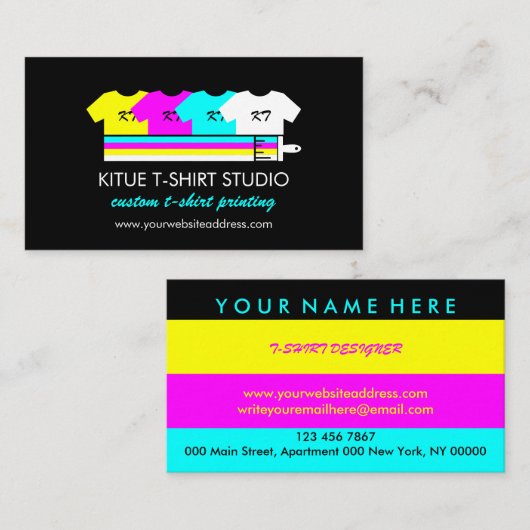 衣料品アパレルストアプリントオンデマンドブティック 名刺 (正面/裏面)