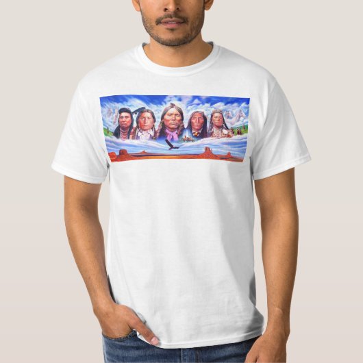衣料品アメリカ人絵画メンズホワイト Tシャツ (正面)