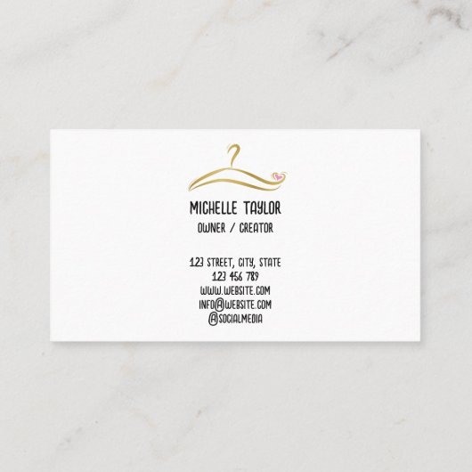 衣料品カスタムTシャツプリントアパレルストア 名刺 (裏面)