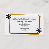 衣料品ストアブティックイエロープレイドマネキン 名刺 (裏面)