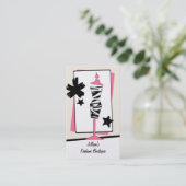 衣料品ストアブティックゼブラプリントドレス型枠 名刺 (スタンド正面)