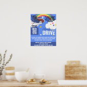 衣料品ドライブのチャリティポスター、シュードライブのホームレス ポスター (キッチン)