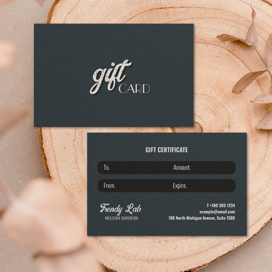 衣料品ビジネスエレガント白黒グレーグレー 名刺