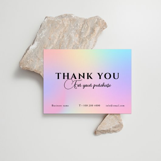 衣料品ピ気にク・ホログラフィー虹色 名刺