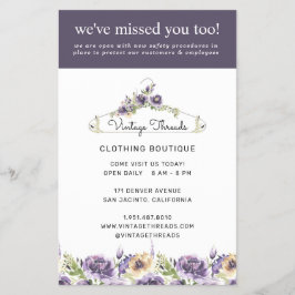 衣料品ブティックグランドリオープニングコビデセーフティ チラシ