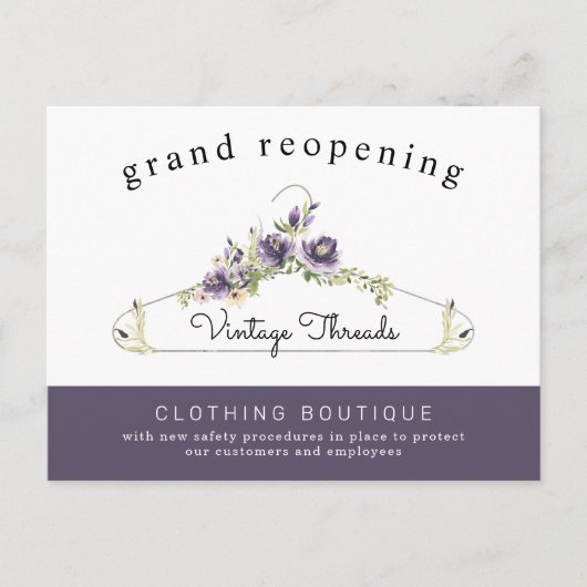 衣料品ブティックグランドリオープニングコビデセーフティ ポストカード (正面)