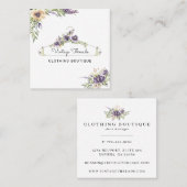 衣料品ブティック |フローラのハンガーのロゴ スクエア名刺 (正面/裏面)