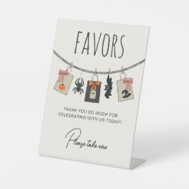 衣料品ラインピンクハロウィーン赤ちゃんシャワー特典 台座サイン