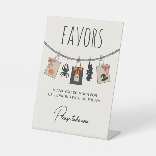 衣料品ラインピンクハロウィーン赤ちゃんシャワー特典 台座サイン (正面)