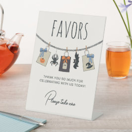 衣料品ラインブルーハロウィーン赤ちゃんシャワーの好意 台座サイン