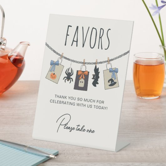 衣料品ラインブルーハロウィーン赤ちゃんシャワーの好意 台座サイン (インサイチュ)