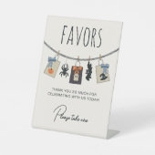 衣料品ラインブルーハロウィーン赤ちゃんシャワーの好意 台座サイン (正面)