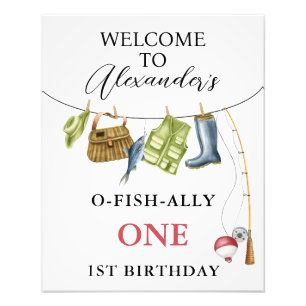 衣料品ラインO-Fish-Ally One誕生日ウェルカムサイン フォトプリント