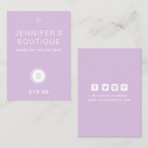 衣料品ラベルつるラベルスモールビジネスラベンダー コーリングカード