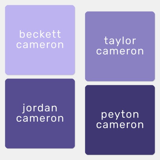 衣料品ラベルの紫色のアイロンの名前 ラベル (グループ)