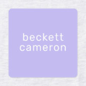 衣料品ラベルの紫色のアイロンの名前 ラベル (デザイン1)