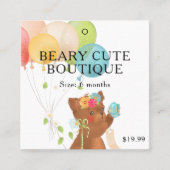衣料品ラベルスモールビジネスキュートベビーベアキッズ コーリングカード (正面)