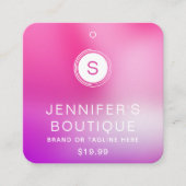 衣料品ラベルスモールビジネスグラデーションピンクパープル コーリングカード (正面)