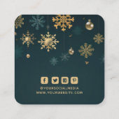 衣料品ラベルスモールビジネススノーフレーククリスマス コーリングカード (裏面)