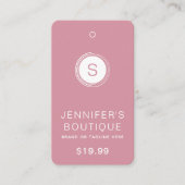 衣料品ラベルスモールビジネスピンク コーリングカード (正面)