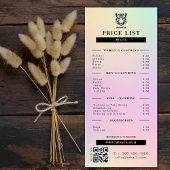 衣料品店の価格表ピンクホログラフィック ラックカード