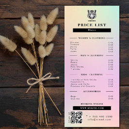 衣料品店の価格表ピンクホログラフィック ラックカード