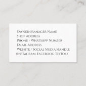 衣料品店の名刺モダン- スタイリッシュ, 名刺 (裏面)