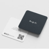 衣料品店白黒グレーグレーQrコード スクエア名刺