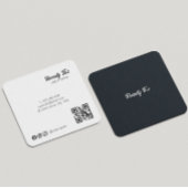 衣料品店白黒グレーグレーQrコード スクエア名刺