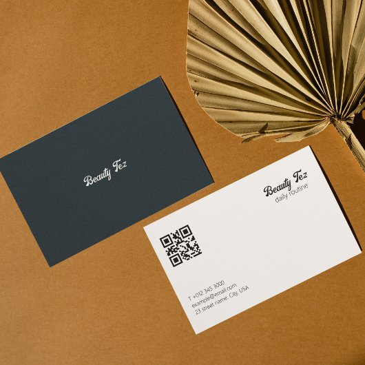 衣料品店白黒グレーグレーQrコード 名刺