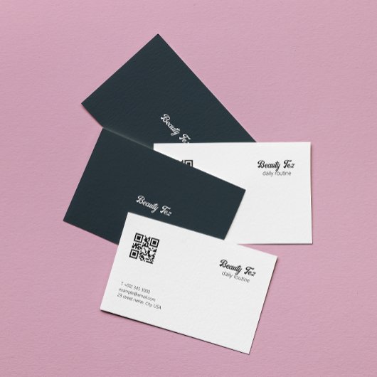 衣料品店白黒グレーグレーQrコード 名刺