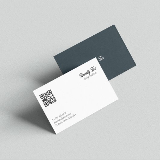 衣料品店白黒グレーグレーQrコード 名刺