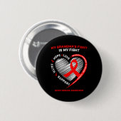 衣料品支援おばあちゃん赤いハート病覚醒剤 缶バッジ (正面&裏面)
