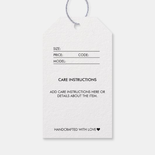 衣料品黒つるの表示価格つるラベル ギフトタグ (裏面)