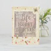 衣服あなたのパーティーパンツ紙吹雪招待状 招待状 (スタンド正面)