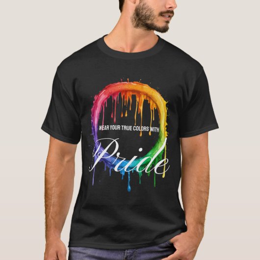 衣服あなたの真の色とプライド- 鮮やか Rainbow Tシャツ (正面)
