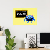 衣服お前のマスクお願い黒板モンスター ポスター (ホームオフィス)