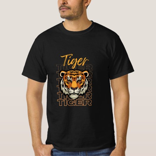 衣服お気に入りのの野生動物タイガー Tシャツ (正面)