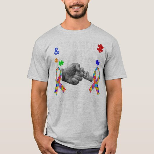 衣服このおじいちゃんと孫最高のの友人自閉症 Tシャツ (正面)